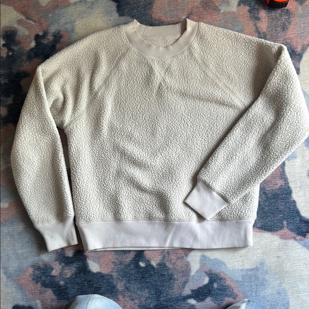 Everlane Ivory Crewneck ReNew Textured Knit Pullover